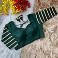 Vanya Emerald Sequins Cotton Silk Blouse